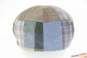 Platte pet Hatland Owen blauw en beige bruin patchwork linnen 61 (XL) [nieuw]