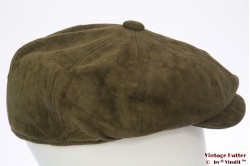 Paperboy cap Hawkins green faux suede 59 [new]