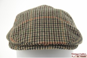 © VintageHatter.com | f-6003-59-3 Flatcap green beige plaid woolmix 59 Flatcap green beige plaid woolmix 59
