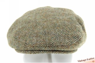 Flatcap Harris Tweed green brown herringbone virgin wool 60 (XL) [as new]