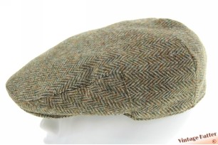 Flatcap Harris Tweed green brown herringbone virgin wool 60 (XL) [as new]