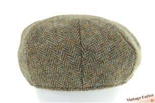 Flatcap Harris Tweed green brown herringbone virgin wool 60 (XL) [as new]