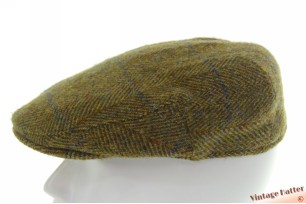Platte pet Harris Tweed groen scheerwol 59,5