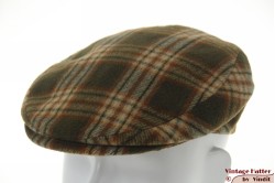 Flatcap Modoetia greenish brown and orange wool with snap button 54,5 (XS)
