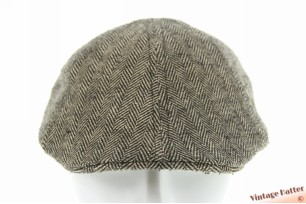 © VintageHatter.com | f-7002-60-1 Voorgevormde platte pet met panelen Solognac beige grijs visgraat 57-63 Voorgevormde platte pet met panelen Solognac beige grijs visgraat 57-63