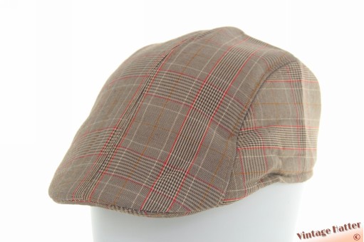 Preshaped flatcap brown grey striping cotton mix 58 [new]