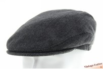 Flatcap dark grey herringbone with earwarmer 60 (XL) [as new]