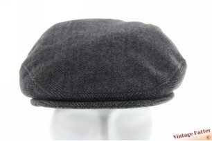 Flatcap dark grey herringbone with earwarmer 60 (XL) [as new]