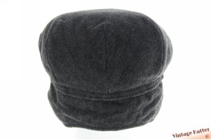 Flatcap dark grey herringbone with earwarmer 60 (XL) [as new]