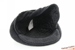 Flatcap dark grey herringbone with earwarmer 60 (XL) [as new]