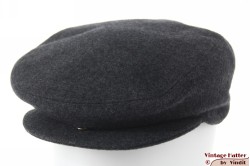 Flatcap Silvan grey cashmere wool with snap button 61 (XL)