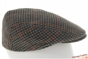 Platte pet Canda grijs blauw tweed-stijl met drukknoop 59,5