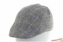 Voorgevormde platte pet grijs met ruit katoen mix 55-56 [nieuw]