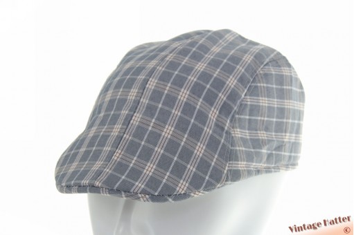 Voorgevormde platte pet blauwig grijs met ruit katoen mix 59 [nieuw]