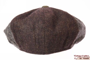 Paperboy cap Hawkins herringbone darker browns 57 [new]