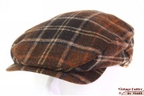 Platte pet Wigens oranje bruin geruit wol 62 (XXL) [nieuw]