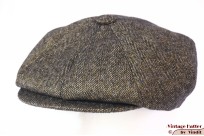Broad paperboy cap Bailey Breed brown herringbone 54-55 (XS-S) [new]