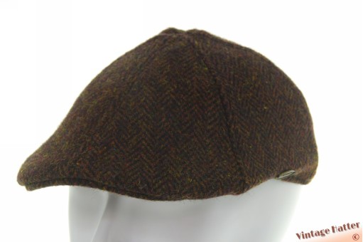 © VintageHatter.com | f-8014-57-4 Platte pet Macahel bruin visgraat wol mix 54-60 Platte pet Macahel bruin visgraat wol mix 54-60