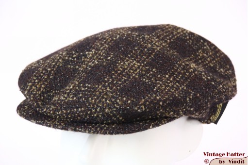 Flatcap Borsalino Ferla brown plaid wool 55 (S) [new]