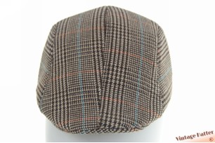 Preshaped flatcap brown checkered cotton mix 58 [new]