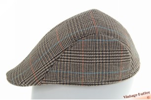 Preshaped flatcap brown checkered cotton mix 58 [new]