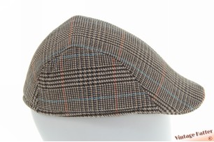 Preshaped flatcap brown checkered cotton mix 58 [new]