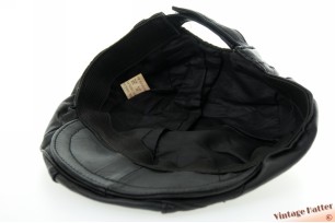 © VintageHatter.com | f-9005-59-5 Flatcap black faux leather 57-61 Flatcap black faux leather 57-61