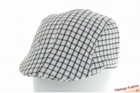 Voorgevormde platte pet wit met donkergrijze ruit katoen mix 57 [nieuw]