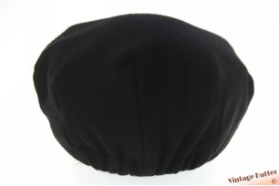 © VintageHatter.com | f-9017-57-14 Platte pet zwart katoen met elastiek 54-60 Platte pet zwart katoen met elastiek 54-60