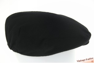 © VintageHatter.com | f-9017-57-14 Platte pet zwart katoen met elastiek 54-60 Platte pet zwart katoen met elastiek 54-60