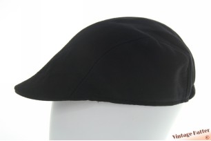 Voorgevormde platte pet zwart katoen mix 56-60 [nieuw]