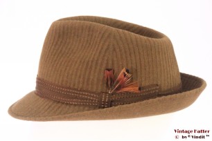 © VintageHatter.com | h-1011-57-3 Gleufhoed Tonak beige bruin vilt 57 Gleufhoed Tonak beige bruin vilt 57