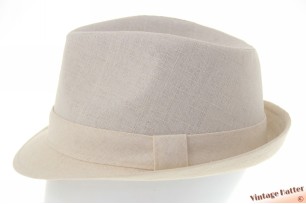 Trilby hat linnen mix ecru white 58 [new]