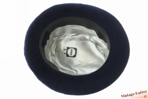 Semi-Homburg hat Hückel dark blue soft fur felt 56