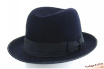 Semi-Homburg fedora Borsalino Mirtillo dark blue felt 57