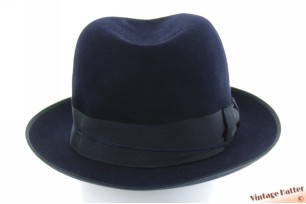 Semi-Homburg fedora Borsalino Mirtillo dark blue felt 57