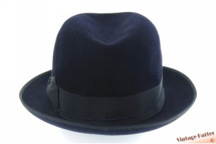 Semi-Homburg fedora Borsalino Mirtillo dark blue felt 57