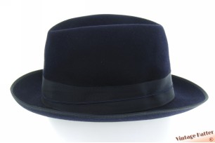 Semi-Homburg fedora Borsalino Mirtillo dark blue felt 57