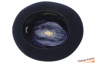Semi-Homburg fedora Borsalino Mirtillo dark blue felt 57