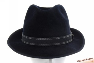 © VintageHatter.com | h-5004-59-21 Gleufhoed Mayser donkerblauw velour 59,5 Gleufhoed Mayser donkerblauw velour 59,5