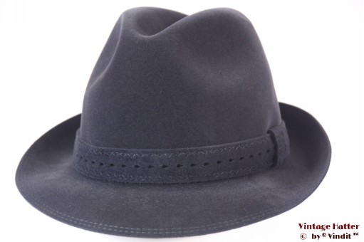 Fedora Wegener greyish blue brushed felt 55 (S)