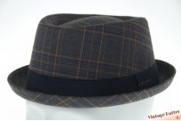 Porkpie Hawkins donker blauw geruit 58 [nieuw]