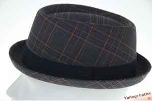 Porkpie Hawkins donker blauw geruit 58 [nieuw]