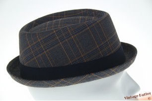 Porkpie Hawkins donker blauw geruit 58 [nieuw]