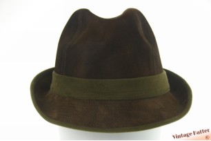 Trilby gent fisherman hat green brown leather 56,5