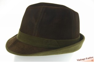Trilby gent fisherman hat green brown leather 56,5