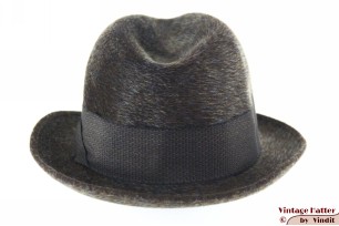 © VintageHatter.com | h-6008-54-1 Gleufhoed Resolut bruingroen haarvilt 54 (XS) Gleufhoed Resolut bruingroen haarvilt 54 (XS)