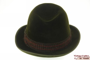 © VintageHatter.com | h-6008-57-2 Hunting fedora Meisterklasse green velour 57,5 Hunting fedora Meisterklasse green velour 57,5