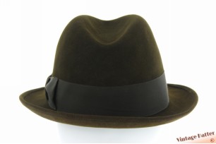 Fedora Stetson dark brownish green felt 57