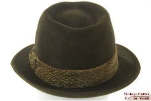© VintageHatter.com | h-6014-55-3 Fedora Cervino dark green fur felt 55,5 (S) Fedora Cervino dark green fur felt 55,5 (S)